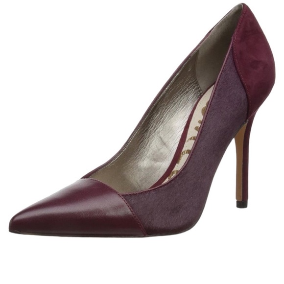 Sam Edelman Leather Burgundy Desiree Heels Size 10 - Picture 1 of 8